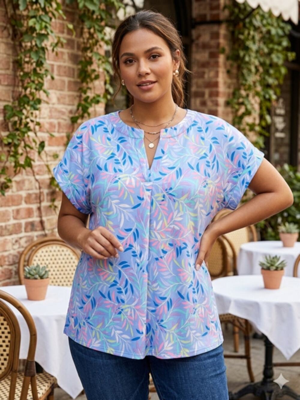 Dear Scarlett - Lizzy Short Tab Sleeve Blouse - XL
